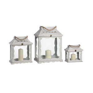 Farol de Madera para Velas con Puerta de Vidrio, Asa de Cuerda, Hecho a Mano, Estilo Vintage, Decoración Interior Rústica - Product Image 3