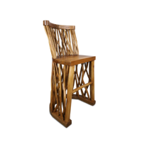 Tabouret de bar en bois scandinave moderne Gubuk Bali pour bar à domicile - Meubles de bar durables et écologiques