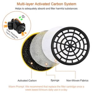 Máscara de Gas Industrial Antipolvo, Respirador Protector para Pintura y Químicos en Aerosol, Máscara de Visibilidad Mejorada - Product Image 6