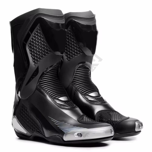 Moto Boots Mid-Calf PU Upper Mesh Lining Waterproof Breathable Abrasion Resistant Closed Toe Rubber Outsole All Seasons - Product Image 1