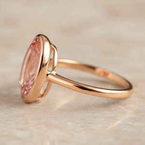 แหวนเงินแท้ 925 ประดับพลอย CZ สีชมพู คุณภาพสูง รูปทรงวงรี 10x14 มม. ดีไซน์เรียบหรู เหมาะสำหรับเป็นของขวัญสำหรับผู้หญิงในงานแต่งงานหรืองานเลี้ยง - Product Image 5