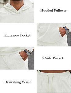 Survêtement pour homme à capuche, style unique, décontracté, couleur unie, séchage rapide, respirant, look streetwear moderne, coupe classique, hiver - Product Image 6