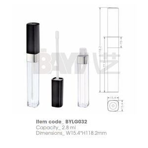 Flacon carré transparent en PETG pour rouge à lèvres liquide, gloss à lèvres avec bouchon à vis pour cosmétiques - Product Image 1