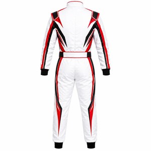 Unisex White <b>Red</b> Black Full Sleeve Polyester Motorsport Racing <b>Suit</b> Sublimation Print Fade Resistant Custom Logo Quick Dry All - Product Image 2