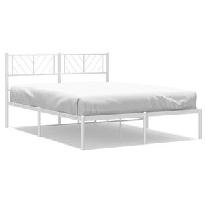 Cadre de lit en métal de taille king-size en acier blanc avec revêtement en poudre - Product Image 2