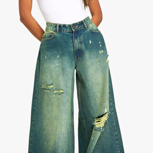 New Comfortable Baggy Women's Denim <b>Jeans</b> Outdoor Denim Pants <b>Jeans</b> <b>Jean</b> for Woman Distressed Ripped Stacked Denim Pants - Product Image 6