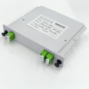 Répartiteur optique à cassette monomode 1x4 LC/APC de type enfichable, fabriqué en Chine - Product Image 1