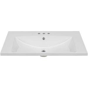 Top per Mobile Bagno Singolo da 30 Pollici con Lavabo in Ceramica Bianca e 3 Fori per Rubinetteria - Product Image 4