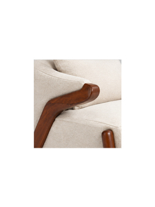 Fauteuil rembourré moderne de style mid-century avec pieds en bois et coussins beiges pour salon, meubles écologiques - Product Image 6