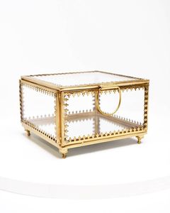กล่องแก้วทองเหลืองหุ้มกล่องสี่เหลี่ยมสำหรับกล่องเชิญงานแต่งงาน - Product Image 2