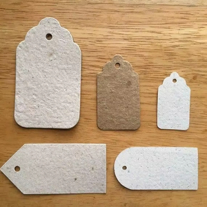 <b>Handmade</b> <b>Paper</b> Labels with Twine for Packaging <b>Paper</b> Gift Tags Rectangular Shape with Twine Customized Printed with Logo Tags - Product Image 1
