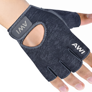 Gants de fitness unisexes demi-doigts avec protection de la paume pour la musculation et l'entraînement en salle de sport, fermeture auto-agrippante - Product Image 1