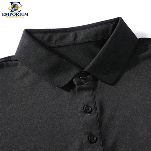 Meilleur fournisseur, nouveau polo homme noir uni, produit très vendu, vêtements de rue, service OEM, lavable en machine - Product Image 3