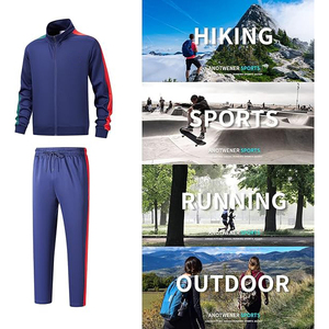 Conjunto de Chaqueta y Pantalones con Ribete en Contraste, Chaqueta con Cierre de Media Cremallera en la Parte Superior, Dobladillo Elástico en la Parte Inferior, Traje Deportivo Cortavientos - Product Image 5