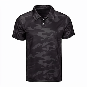 Polo camouflage pour homme, manches courtes, séchage rapide, polyester tissé, style décontracté, polos pour homme - Product Image 2