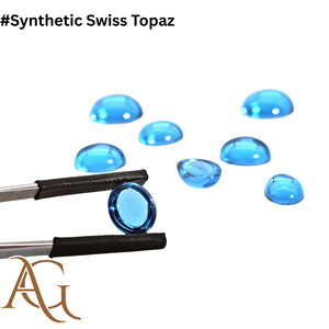 Topacio azul suizo cultivado en laboratorio, materia prima resistente al calor, corte lapidario, imitación sintética nano - Product Image 5