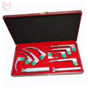 Ensemble de laryngoscopes professionnels à fibres optiques en acier inoxydable, lames Macintosh et Miller, pour anesthésie, intubation et diagnostic - Product Image 1