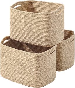 Paniers de rangement pour étagères, bacs en corde de coton tressée pour l'organisation de la chambre de bébé, organisateur de livres, jouets et serviettes - Product Image 1