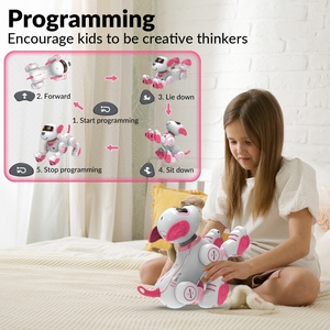 RC nhảy múa <span class=keywords><strong>Robot</strong></span> đồ chơi con chó ai lập trình tương tác & giáo dục thông minh diễn viên đóng Thế đồ chơi với âm thanh Led Mắt điện tử vật nuôi chó - Product Image 3