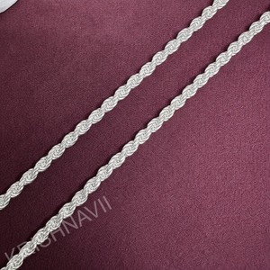 Cadena de cuerda de plata de ley 925 de 4 mm con baño de oro para mujer y hombre, joyería de eslabones retorcidos, regalo diario, moda - Product Image 5