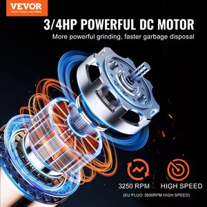 Triturador de Desechos de Alimentos de Alimentación Continua de 3/4 HP, 3250 RPM, con Sistema de Conexión EZ, Reducción de Ruido, Fácil Instalación - Product Image 2