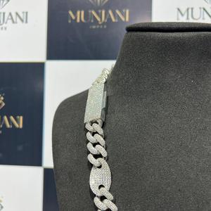 Collar Unisex Estilo Hip Hop de Plata S925, Calidad Premium, Diamantes de Laboratorio con Certificación IGI, Corte Brillante, Cadena de Eslabones - Product Image 5