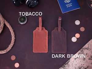 Full Grain Genuine Leather Luggage Tags Privacy Shield Travel Bag Tags Custom Suitcase <b>Name</b> <b>Labels</b> Gift LMP-0288 - Product Image 2