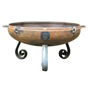 Brasero de leña para exteriores de Metal de la más alta calidad de Linea Exports Inc, diseño redondo, color negro, para jardín o patio, hecho a mano, con malla. - Product Image 1