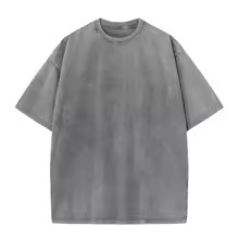 T-shirt personnalisé délavé à l'acide, style vintage vieilli, coupe oversize à épaules tombantes, haute qualité, 100% coton épais, streetwear - Product Image 2
