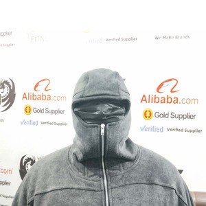 Custom Half Zip Balaclava Mask Hoodie Heavyweight <b>Vintage</b> Wash Streetwear Wholesale Balaclava Hooded <b>Sweatshirt</b> Custom Logo - Product Image 2