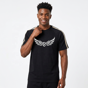 Camiseta de Manga Corta Negra para Hombre, Corte Regular, Cuello Redondo Informal, Tejido de Algodón, Color Sólido - Product Image 4