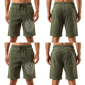 Pantalones Cortos de Felpa Francesa con Lavado Ácido y Bordado para Hombre, Ropa de Moda, Precio de Mayoreo, Gran Venta - Product Image 3