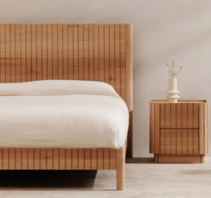 Base de Cama King Size Moderna Minimalista de Madera de Teca Sólida, Cama de Plataforma de Perfil Bajo con Cabecero Sencillo, Muebles de Dormitorio, 3 Años de Garantía - Product Image 5