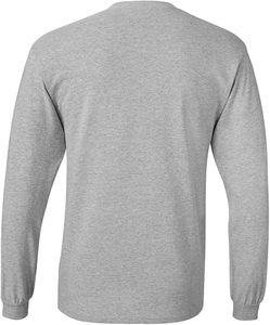 T-shirt décontracté pour homme en maille polyester/coton, bleu gris, à manches courtes, col rond, coupe classique, imprimé uni, anti-boulochage - Product Image 4