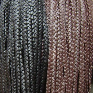 Hot Sale High Quality 3mm 3 Ply Flat Braided Leather Cord Black Brown Jewelry Findings DIY <b>Craft</b> Accessories Multiple Sizes - Product Image 2