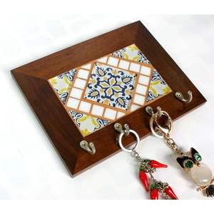 Porte-clés en bois durable et écologique, artisanat, organisateur mural pour courrier et clés - Product Image 1