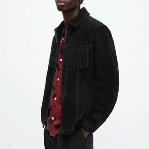 Top Trending Premium Quality <b>Men's</b> Winter Leather <b>Jacket</b> Solid <b>Suede</b> Leather <b>Jacket</b> Fashionable New Style Wholesale Supply - Product Image 5