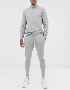 Men's Gray Half-Zip <b>Tracksuit</b> Full Sleeve Solid Color Casual Sweatshirt And Pants Set With Side Pockets Autumn Wear - Product Image 4