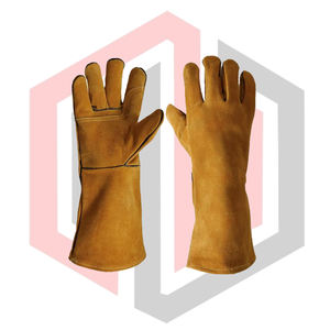 Guantes de Soldadura de Cuero Largos, Talla Única, Flexibles, Transpirables, Resistentes a Desgarros, Aislantes del Calor, Color Personalizable - Product Image 1