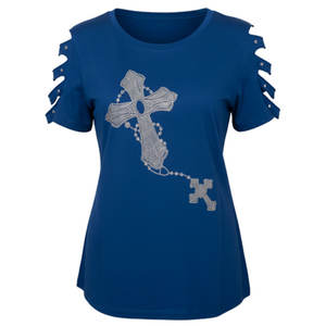 T-shirt graphique de luxe pour femme, style haut de gamme, en coton doux, coupe ajustée, décontracté et tendance - Product Image 1