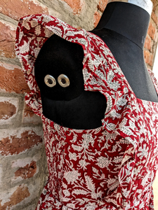 Robe maxi indienne faite à la main, robe à volants en coton imprimé à la main, tissée et respirante, robe maxi longue faite à la main pour femmes - Product Image 3