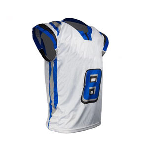 Ensemble d'uniformes de lacrosse personnalisés, directement de l'usine, respirant, séchage rapide, 100% polyester, short en jersey, col en V, taille élastique, unisexe - Product Image 3