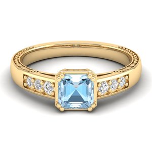 Bague REYES en argent sterling 925 avec moissanite certifiée GRA et pierre précieuse aigue-marine, dernier design, cadeau de mariage, bijoux fins - Product Image 6