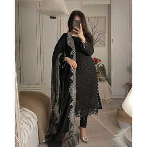 Hermoso Conjunto de Fiesta Indio y Pakistaní, Top, Pantalón y Dupatta Elegante - Product Image 1
