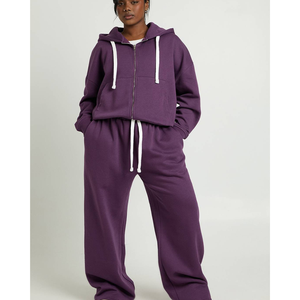 Ensemble de survêtement pour femme USA Activewear, tissu extensible, ensemble de survêtement décontracté pour femme, molleton de coton doux, ensemble assorti, vente en gros - Product Image 2