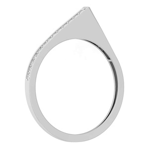 แหวนเพชรเพาะเลี้ยงในห้องปฏิบัติการ 10K 14K 18K ได้รับการรับรองจาก IGI ดีไซน์คลาสสิกแบบวงแหวนทองคำ ประดับเพชรทรงแหลมแบบอาร์ตเดโค สามารถสวมซ้อนกันได้ แหวนครึ่งวงนิรันดร์ เครื่องประดับอัญมณี - Product Image 4