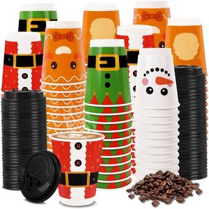 Confezione da 60 Bicchieri Monouso da 12oz per Natale, con Coperchi Neri Antigoccia, Extra Spessi e Isolanti per Bevande Calde e Fredde - Product Image 4