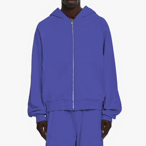 Nueva Sudadera con Capucha y Cierre para Hombre, en Tela Resistente, Color Morado, 100% Algodón Felpa, Ecológica, Informal, para Invierno - Product Image 3