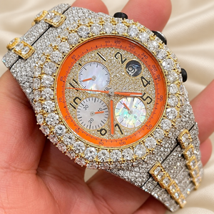 Reloj Cronógrafo Iced de Raj Gems para Hombre, Acero Inoxidable, Cristal de Zafiro, Analógico, 41 mm, Reloj de Lujo de Moda, Cuarzo, Botón de Fecha Oculta - Product Image 5