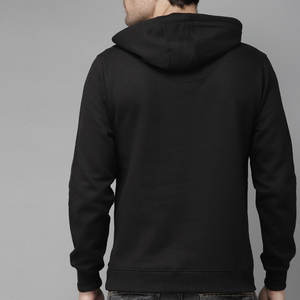Premium Men's 350 GSM Black Cotton Fleece Pullover Slim Fit Street Style GYM Sudaderas con capucha Diseño de patrón 3D para invierno - Product Image 3